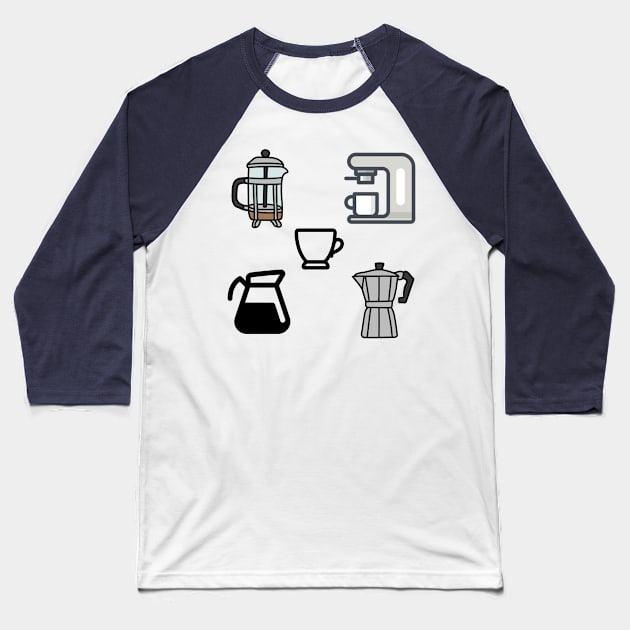 Cute Coffee Makers Baseball T-Shirt by JonHerrera